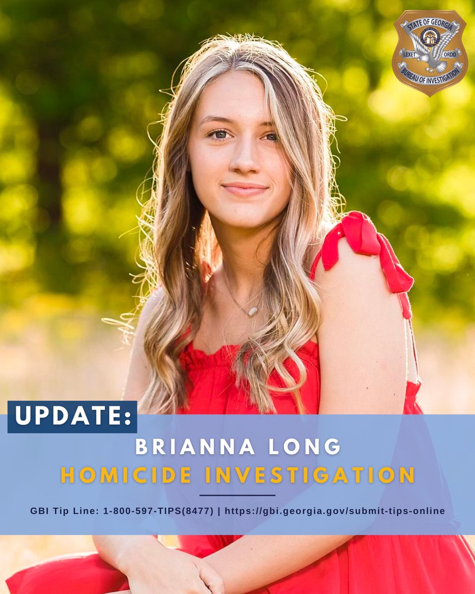 GBI_GA's tweet image. UPDATE - February 25, 2025:

The GBI has charged 2 men in connection with Brianna Long’s death.

READ MORE: tinyurl.com/4fk59esc