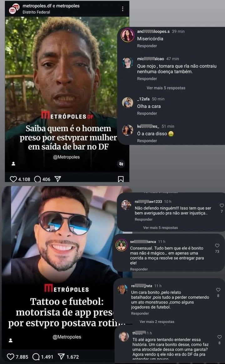 Comentários de mulheres em reportagens mostrando supostos estupr4d0r3s que foram presos

Estupr4d0r negro // Estupr4d0r branco