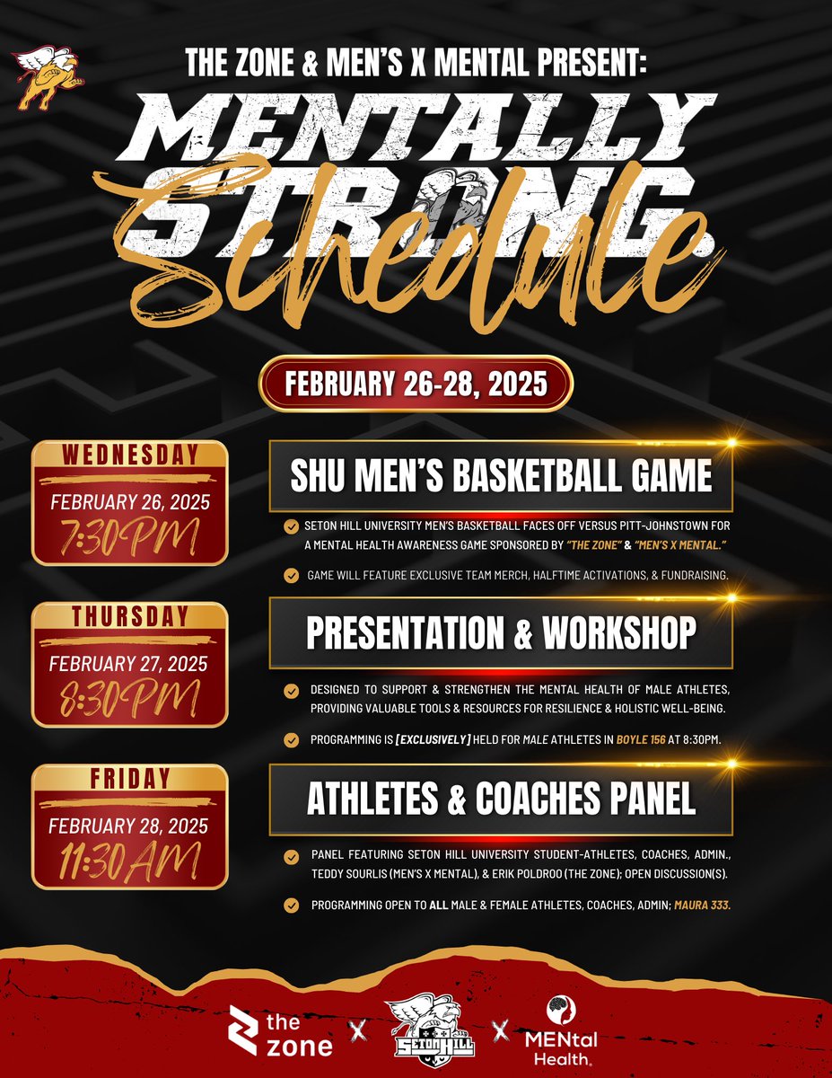 MEN’S X MENTAL (@mensxmental) on Twitter photo 3DAYS. 2PARTNERS. 1MISSION. | #1Love 🖤📈
MXM has eXpanded the moveMENt to Seton Hill University (<a href="/GriffinsSports/">SHUGriffin Athletics</a>) alongside The Zone (@ItsTheZone) for 3 special days. we are eXcited
to change the way we view ourselves & our sport. 3DAYS. 2PARTNERS. 1MISSION. | #1Love 🖤📈
MXM has eXpanded the moveMENt to Seton Hill University (<a href="/GriffinsSports/">SHUGriffin Athletics</a>) alongside The Zone (@ItsTheZone) for 3 special days. we are eXcited
to change the way we view ourselves & our sport.