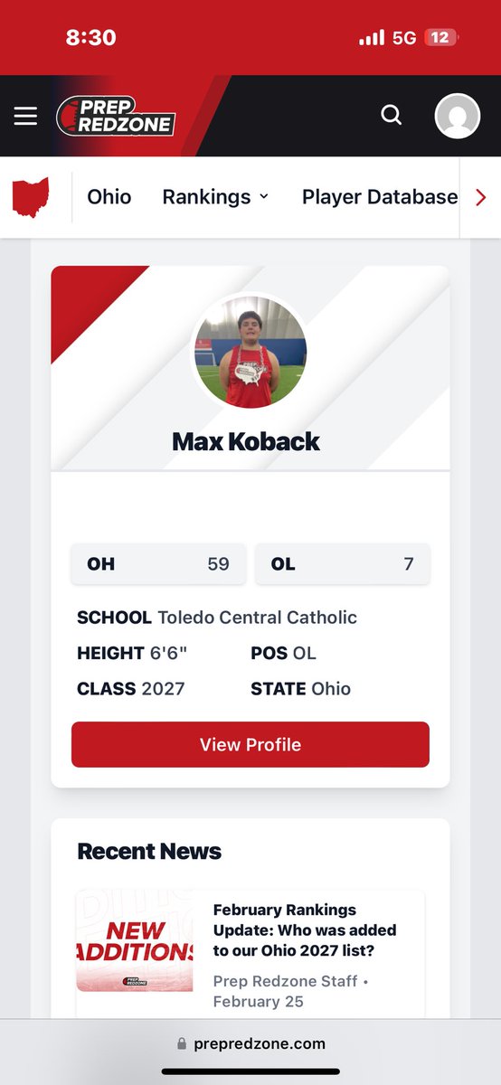 Blessed to be ranked #59 in Ohio and #7 at OL !!