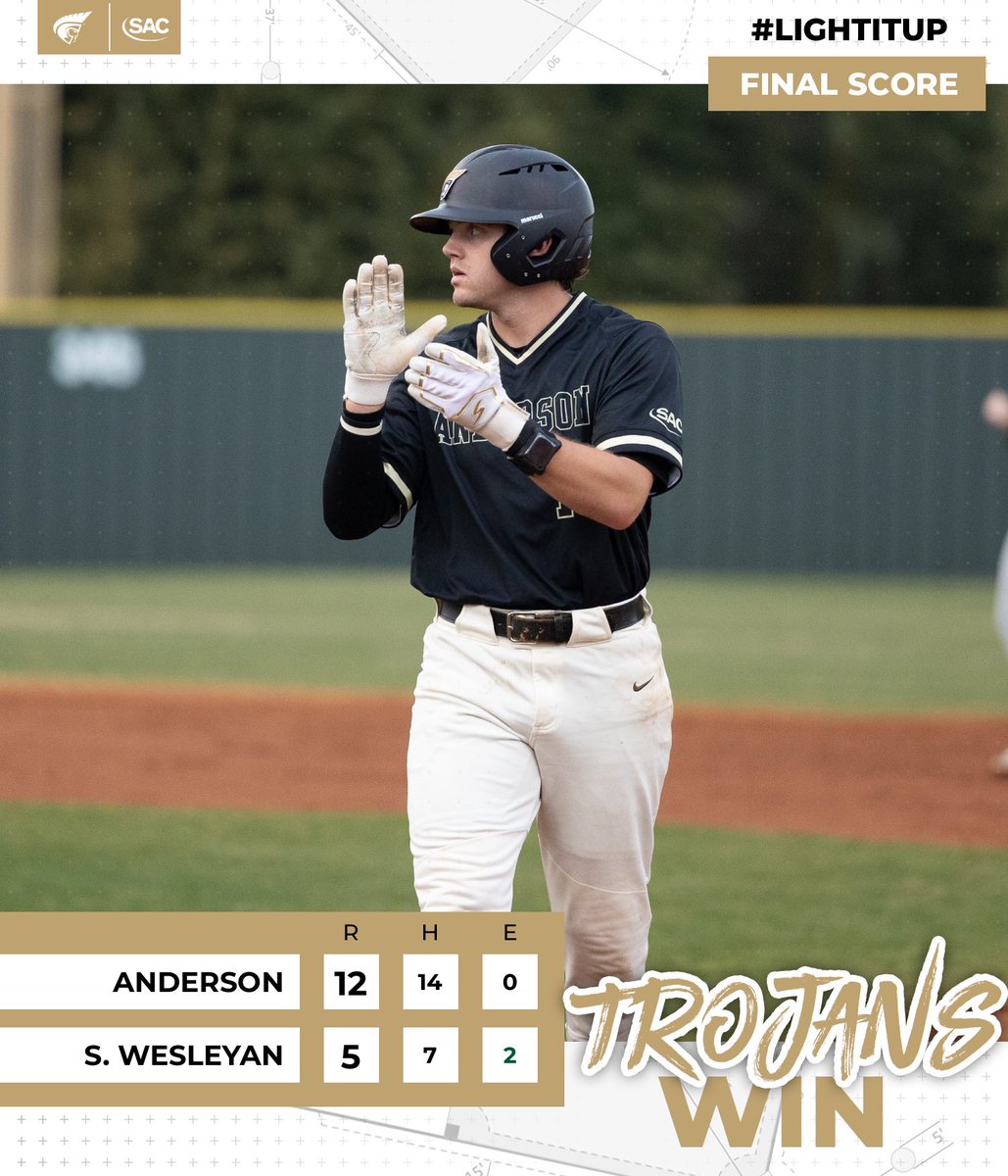 TROJANS STAY HOT🔥🔥🔥🔥🔥

Your Trojans beat SWU in the midweek 12-5!

Offense bangs out 14 hits, including 6 for XBH💪

 Bullpen throws 7 innings allowing 0 runs and strikeout 8!!! 

#LightItUp