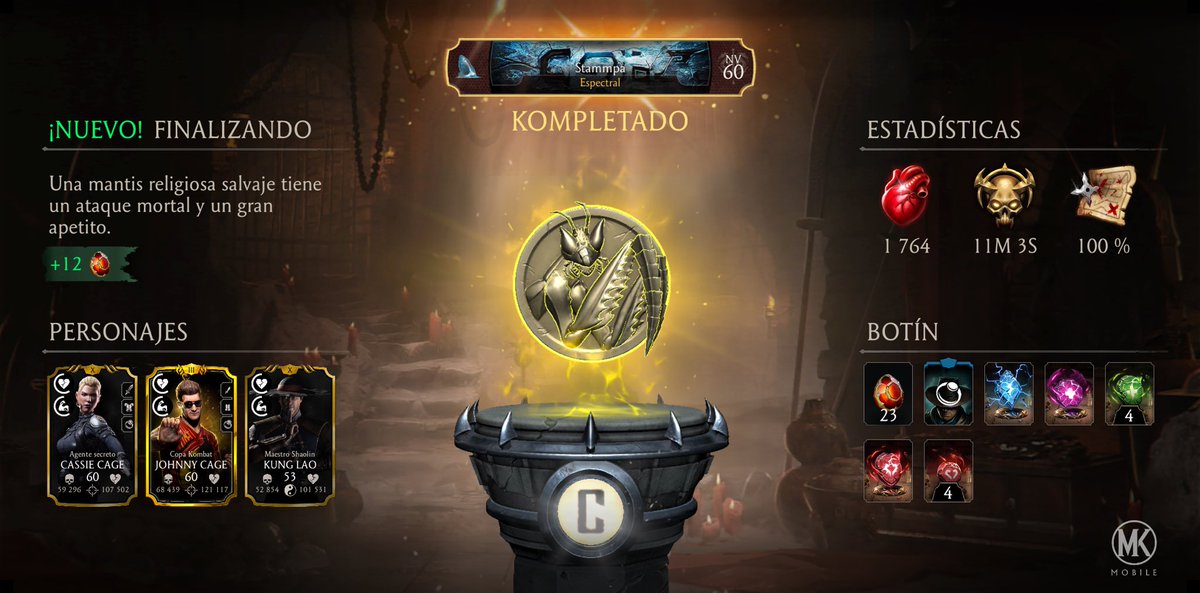 _Stammpa's tweet photo. ¡Acabo de completar un recorrido de la Kripta en Mortal Kombat Móvil! Mira mis estadísticas. https://t.co/hMSoafXx5Y