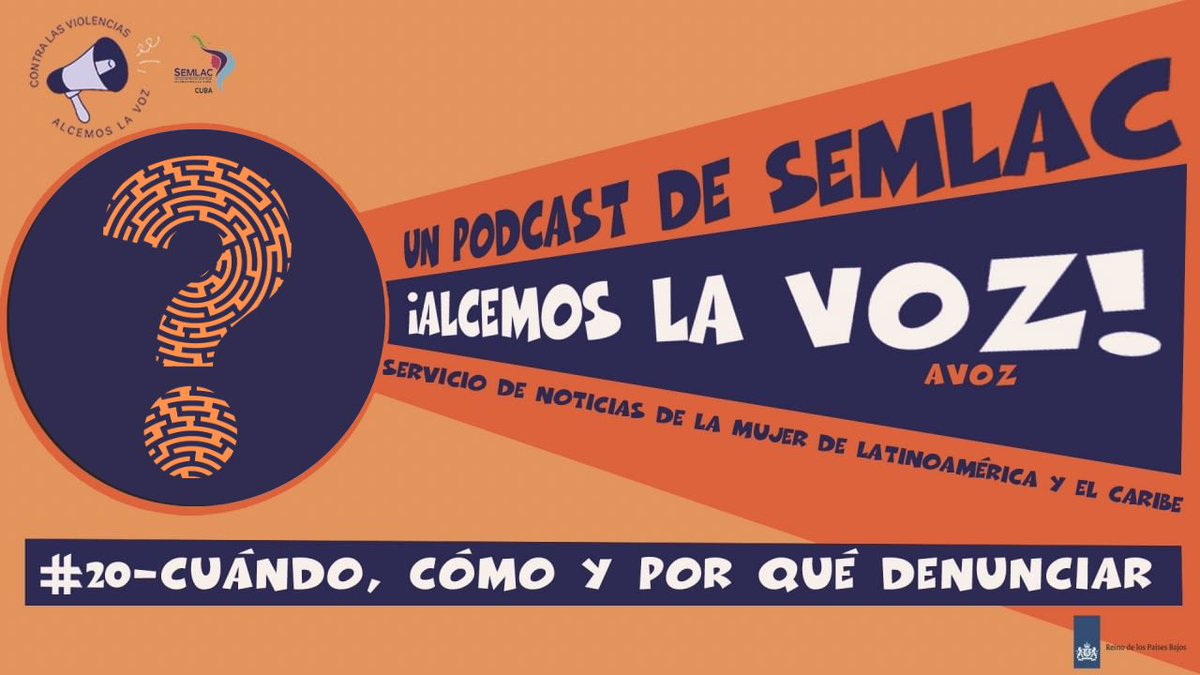 📣Hoy en ¡Alcemos la voz! hablamos sobre el momento en que una persona víctima de violencia decide hablar, pedir ayuda y denunciar. ¿Cómo se llega a ese punto? ¿Qué debe hacer la persona y quienes la rodean? ¿Cuándo y cómo denunciar una agresión machista?
<a href="/NLinCuba/">NL Embassy Havana</a> #DiaNaranja