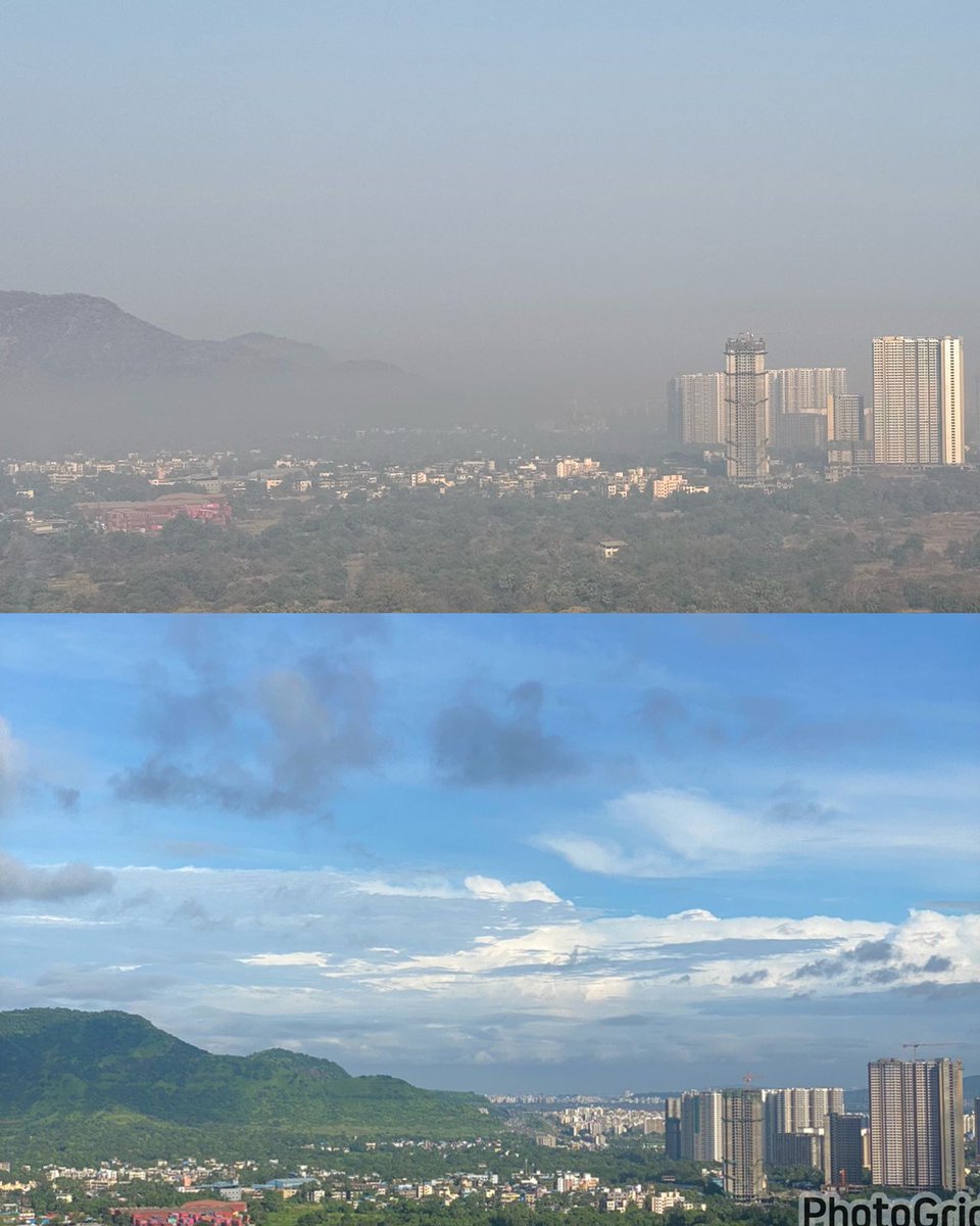Sagothic's tweet photo. @mpcb_official current state of Palaspa phata near Panvel. @Dev_Fadnavis Extreme pollution caused by construction work. Add this to the smoke emitted by factories. https://t.co/s3WgI7eo4m