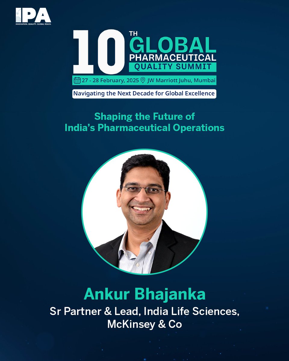 IPAOfficialPage's tweet photo. @McKinseyIndia @McKinsey @Cipla_Global @LupinIndia @LupinGlobal @SunPharma_Live @ZydusUniverse @Kaizen 

#IPA #GPQS25 #GPQS2025 #10Years #TenthEdition #Pharma https://t.co/TvEDeKWk7p