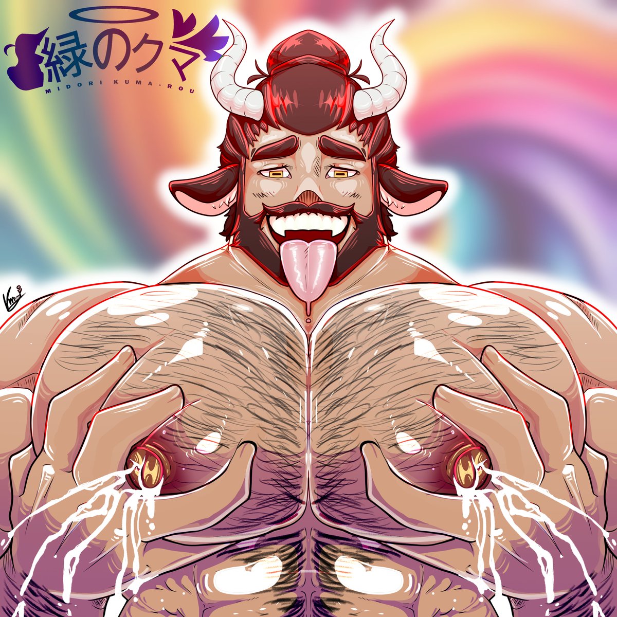 YCH BIG BREAST 3/???
 TY AGAIN TO
<a href="/AttacusTau/">✨️💜Velenox💜✨️</a> 
(milk version)
#bara #furrybara #barafurry #bigbreast