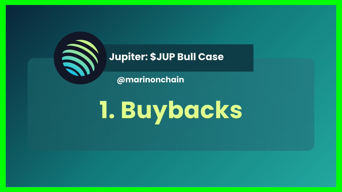 1️⃣ Buybacks

✅ Jupiter now programmatically buys back $JUP using 50% of all protocol revenue
👉 No human intervention—fully automated, on-chain buybacks
✅ Bought-back $JUP is locked for 3 years, reducing circulating supply &amp; increasing scarcity
✅ In just a few days, Jupiter