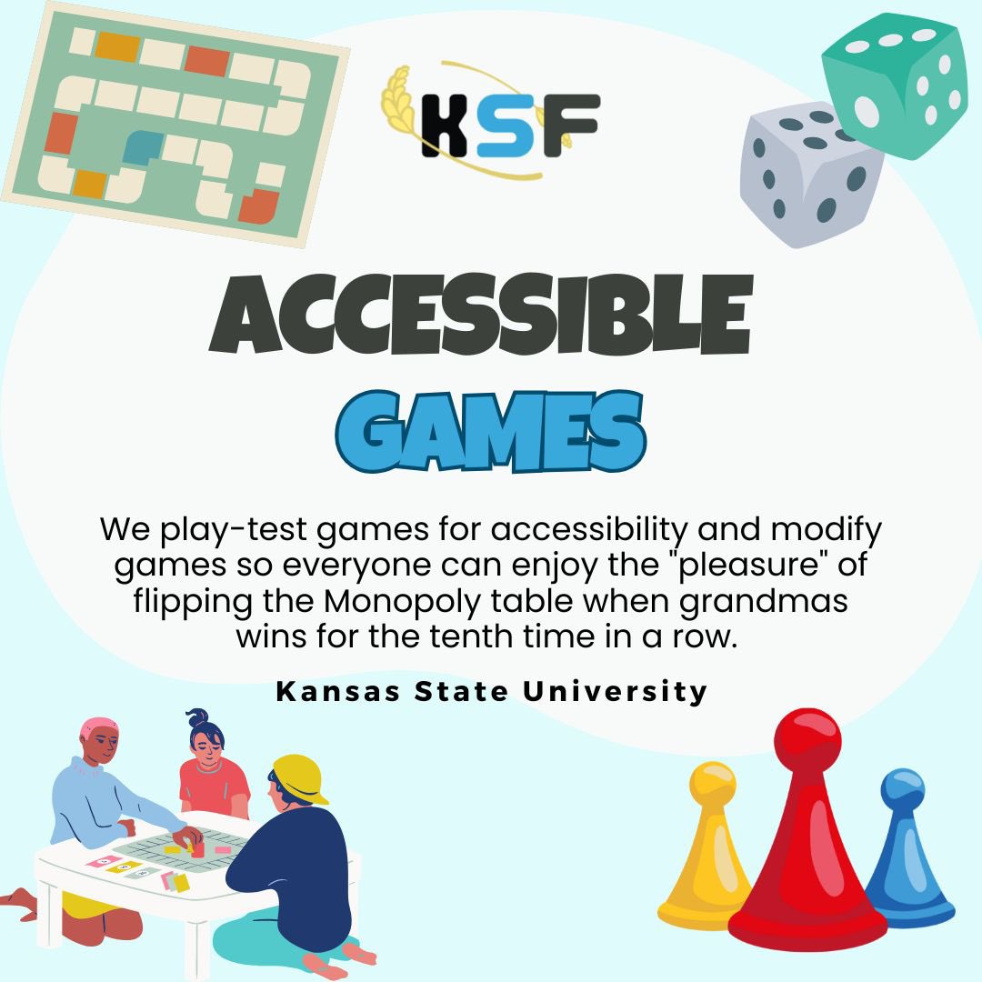 ScienceKS (@ksciencefest) on Twitter photo Their mission to make gaming fun and accessible for everyone! Find “Accessible games” booth at <a href="/ManhattanPL/">Manhattan Public Library</a> on April 26th as they play-test games for accessibility and modify them so no one gets left out of the action. Their mission to make gaming fun and accessible for everyone! Find “Accessible games” booth at <a href="/ManhattanPL/">Manhattan Public Library</a> on April 26th as they play-test games for accessibility and modify them so no one gets left out of the action.