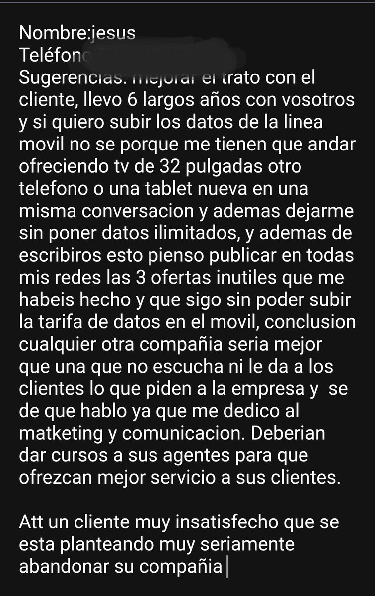 Macho19X4's tweet photo. Buenas noches comunidad de X y amig@s publico el mensaje que mande a jazztel, que no satisfechos con no permitirme en la app subir la tarifa de datos en el movil, me pongo a escribir a un agente de jazztel y me ofrece 1° una tv de 32 a lo que digo ya tengo una de 42 ..... https://t.co/zMtKfmaNgL