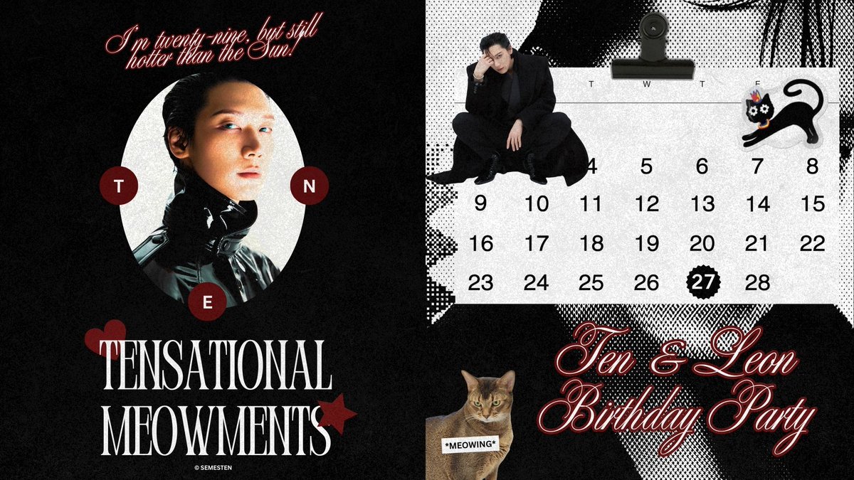 SEMESTEN's tweet image. ㅤ
A 𝐓͟𝐄͟𝐍͟𝐬͟𝐚͟𝐭͟𝐢͟𝐨͟𝐧͟𝐚͟𝐥͟ 𝐌͟𝐞͟𝐨͟𝐰͟𝐦͟𝐞͟𝐧͟𝐭͟𝐬 like no other! From 𝑻𝒆𝒏'𝒔 dazzling presence to 𝑳𝒆𝒐𝒏'𝒔 pawfect charm, today is filled with heartwarming melodies and whiskered wonder. Let the celebration begin! 🐈‍⬛✧˚₊‧
ㅤ