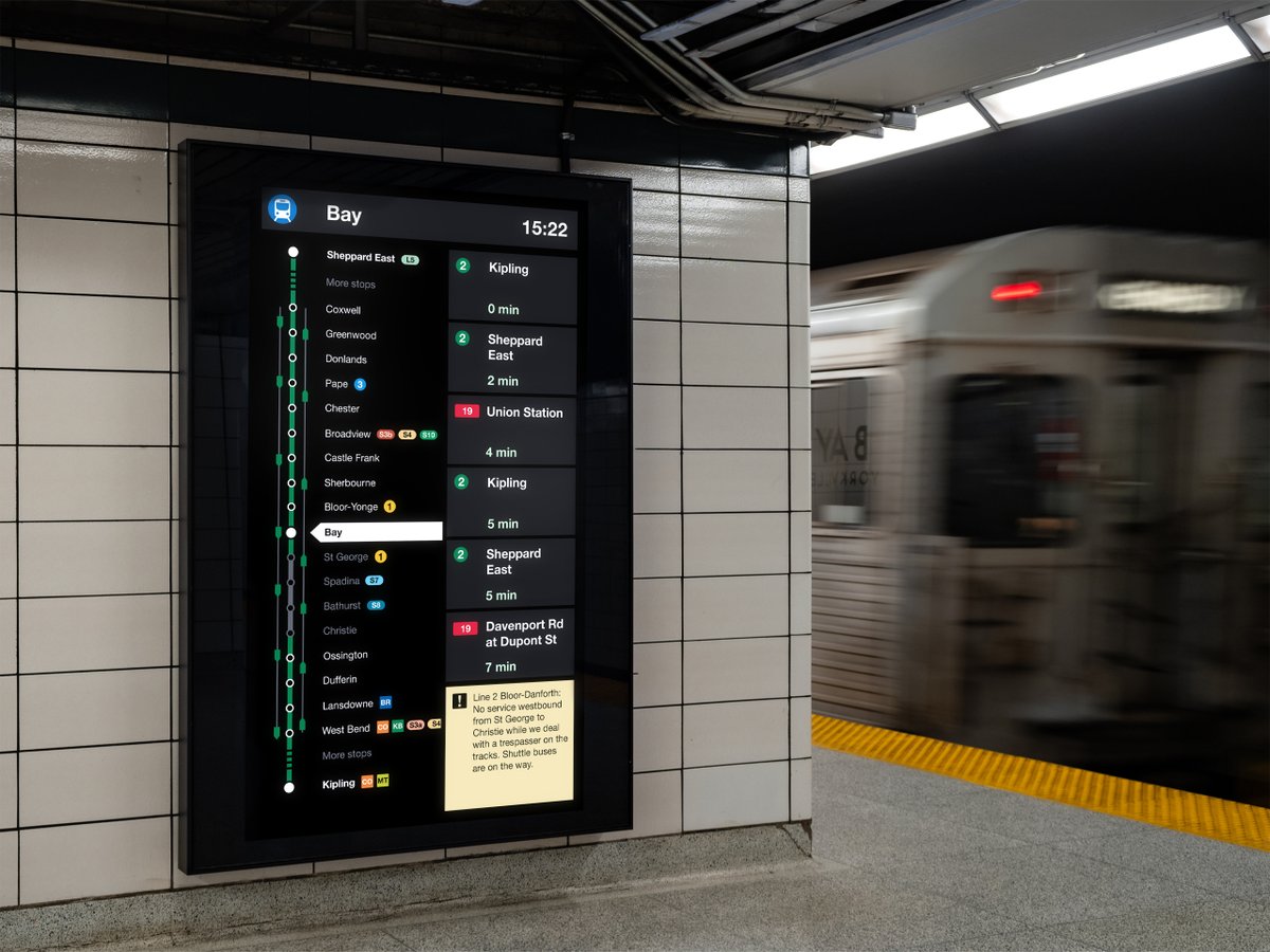 flurfdesign's tweet image. like many people, I was frustrated with the poor digital wayfinding found throughout transit systems in the GTHA, so as part of my undergrad thesis at OCADU, I designed my own.
here are some mockups of what I've been working on the past few months:
