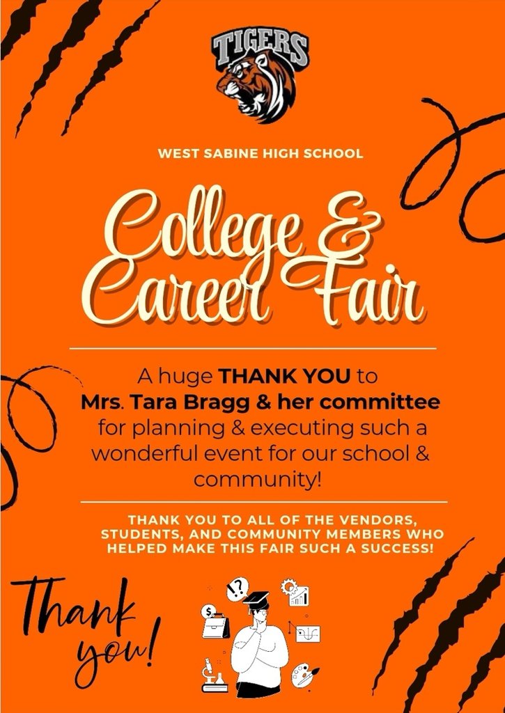 We would like to give a huge shout out to Mrs. Tara Bragg and her committee for an outstanding College &amp; Career Fair. 

Please see flyer for more....