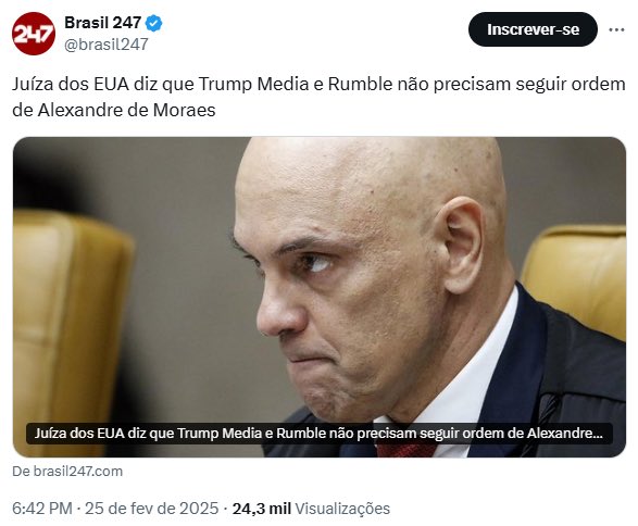 ludmilagrilo11's tweet photo. Até o Brasil 247 e a CNN entenderam que a decisão da juíza americana é favorável ao Rumble. Desse jeito, a Globonews e a Daniela Lima realmente vão se consagrar como assessoria de imprensa do STF. https://t.co/kwiEo1n3QH