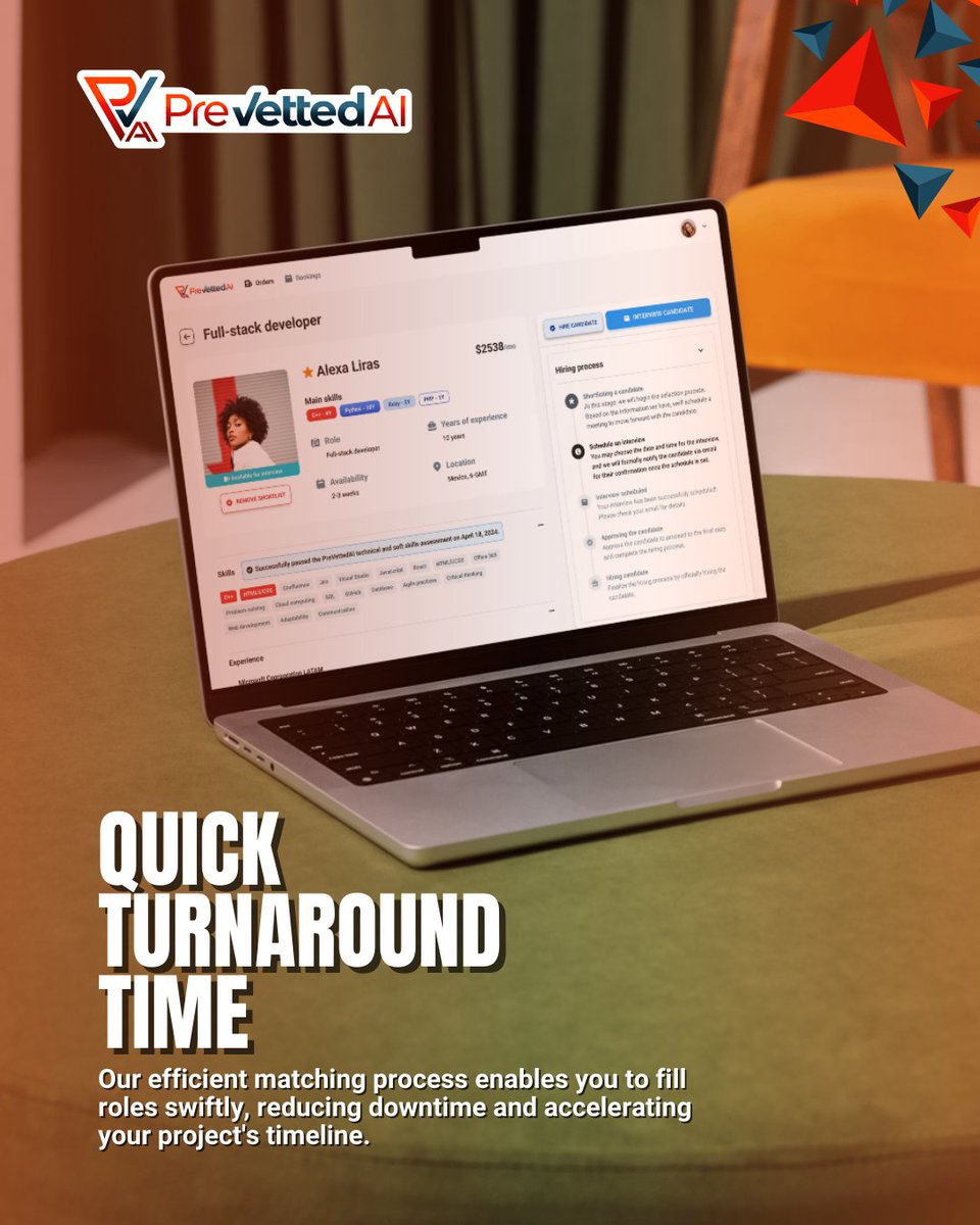 PreVettedAI's tweet photo. When you choose PreVettedAI, you're not just hiring a developer; you're gaining a strategic partner who is committed to your company's success.

Our reliable talent seamlessly integrates into your team, aligns with your company culture, and contributes effectively from day one. https://t.co/Npq3KtHXLm
