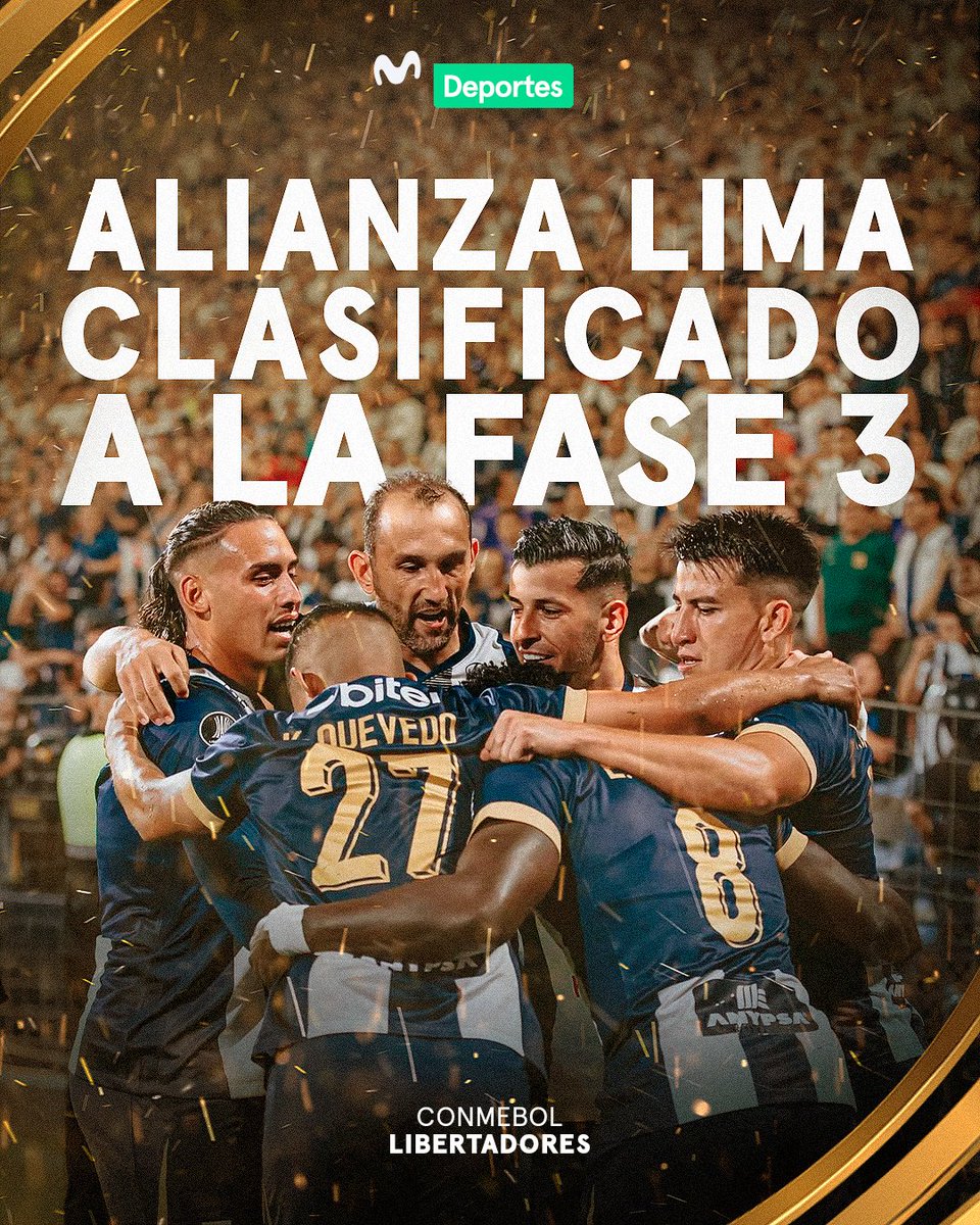 MovistarDeporPe's tweet photo. ¡𝗛𝗜𝗦𝗧𝗢́𝗥𝗜𝗖𝗢! ¡𝗔𝗟𝗜𝗔𝗡𝗭𝗔 𝗟𝗜𝗠𝗔 𝗘𝗟𝗜𝗠𝗜𝗡𝗢́ 𝗔 𝗕𝗢𝗖𝗔 𝗝𝗨𝗡𝗜𝗢𝗥𝗦 𝗗𝗘 𝗟𝗔 𝗖𝗢𝗣𝗔 𝗟𝗜𝗕𝗘𝗥𝗧𝗔𝗗𝗢𝗥𝗘𝗦! 🏆

Alianza Lima cayó 2-1 en tiempo regular ante Boca Juniors, pero lo venció en la tanda de penales por 5-4 y accedió a la Fase 3 de la Copa Libertadores. 🏆

➡️ En la siguiente llave el cuadro blanquiazul enfrentará a Deportes Iquique para clasificar a la fase de grupos.