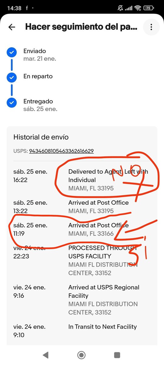 EVYTP's tweet photo. @USPSHelp Please, I can help me almost 1 month my parcel does not arrive and I realize the monitoring that the package has left me in another incorrect direction is as received in 33195 .. and ka correct direction is 33166 as they can help me https://t.co/8fZ4KUke3t