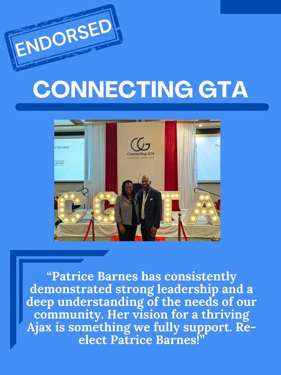 Patrice Barnes (@mppbarnesajax) on Twitter photo A big thank you to <a href="/connectinggta/">Connecting GTA</a> for the support!
I appreciate your commitment to bringing the community together! A big thank you to <a href="/connectinggta/">Connecting GTA</a> for the support!
I appreciate your commitment to bringing the community together!