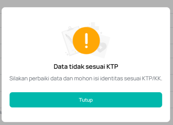 kfebriansyah's tweet photo. @SATUSEHAT saya sudah isi form pendaftaran kenapa dibilangnya tidak sesuai dengan KTP ?? https://t.co/Vbu2ZD4PwD