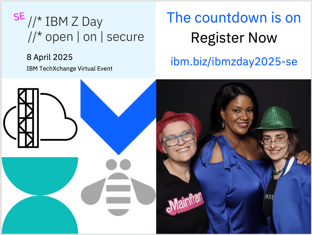 The countdown is on! Join us at IBM Z Day: Special Edition, a free 1-day virtual event on April 8th and earn up to 4 IBM Skills Badges in AI, Security and more! Register Now >> ibm.biz/ibmzday2025-se 

#ibmzday #AI #hybridcloud #developer #ibmz infl.tv/oY12