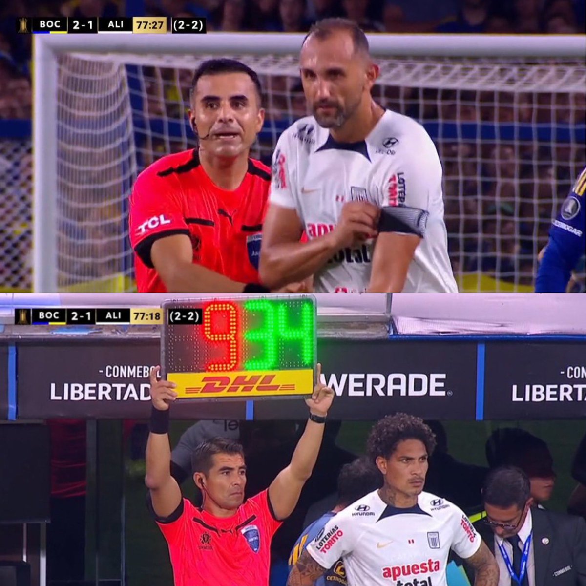 Juezcentral's tweet photo. Hernán Barcos (40 años) hizo el primer gol. Luego salió y entró por él Paolo Guerrero (41 años) quien anotó el primer penal de la serie. 

Ambos, mayores que Gago, DT de Boca. 

Experiencia. Jerarquía. Liderazgo. Así lo ganó Alianza Lima. Qué linda es la Copa Libertadores. https://t.co/1BpfrUx3L2