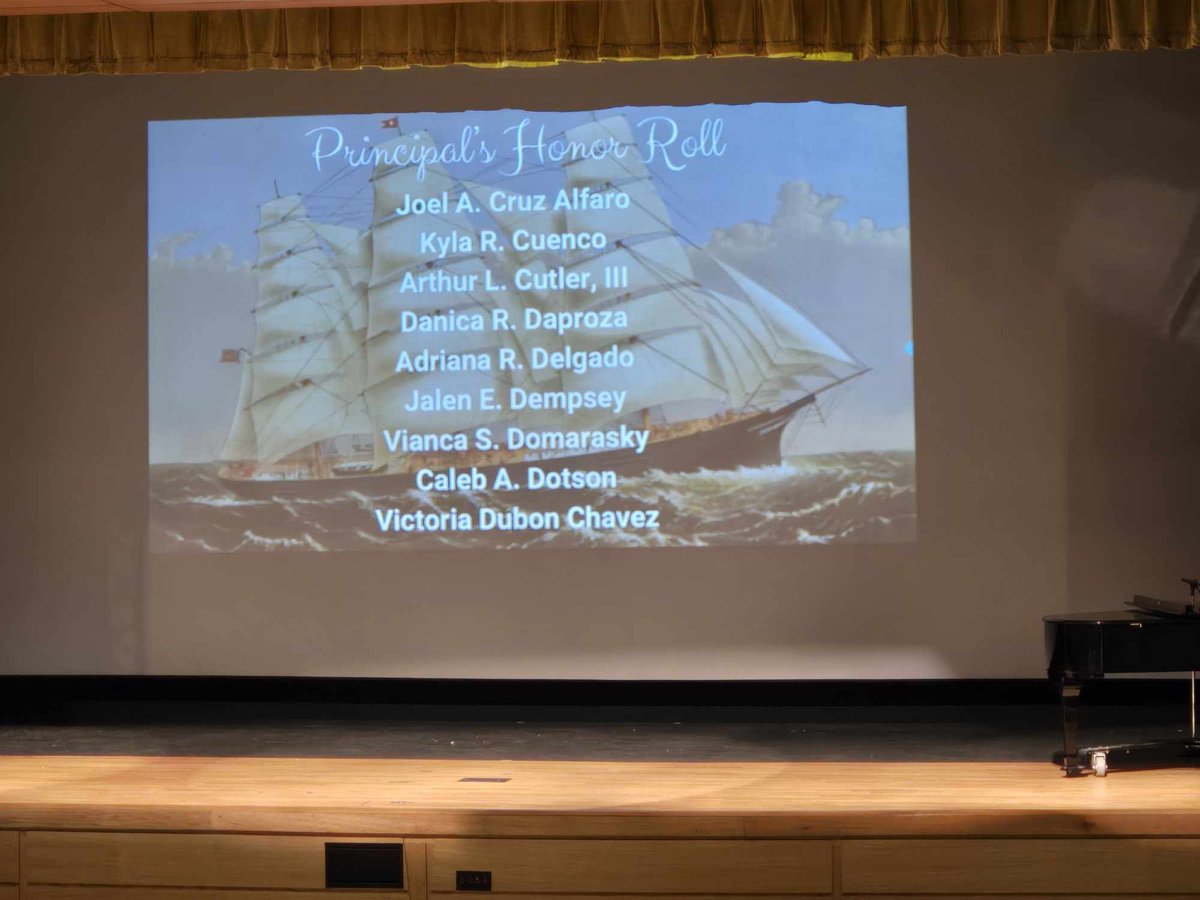 ArthurCutleriii's tweet photo. Today I was recognized at the Honor Roll Assembly for remaining on Principal's Honor Roll for a second quarter with a 4.0 and for Outstanding Attendance. https://t.co/7UwCc7kXKV
