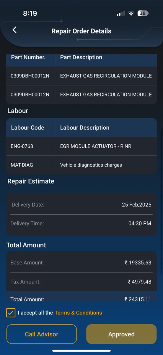 NettyamRam's tweet photo. @18002096006 
In Kurnool Showroom not sending any link to pay the payment 
Adding 2% Extra For credit card charges 
How can they ask credit card charges like normal shop 
Even bill also chrged to much 
only one spare part charged 24,000 
Doing Business is good but should not chea https://t.co/E9XHilaJ7E