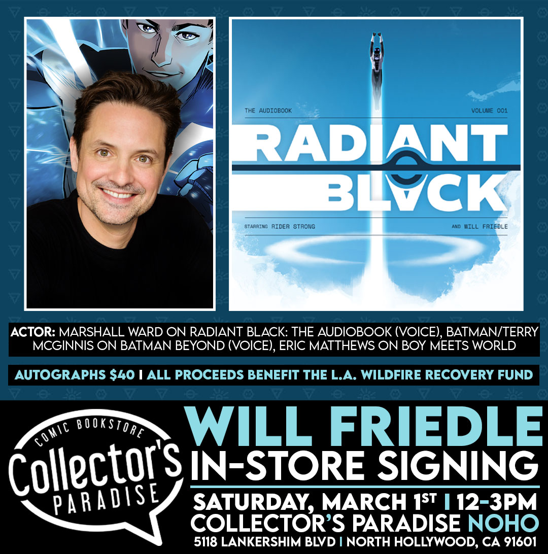 cparadize's tweet photo. ☄️ WILL FRIEDLE is coming to Collector's Paradise NOHO this SATURDAY for an epic MASSIVE-VERSE REBUILD LAUNCH PARTY!
Featured Guests:
@KyleDHiggins
#WillFriedle
#BrianBuccellato
@misty_flores
✨Full Details: https://t.co/HNOm7IlPkr
#BatmanBeyond #BoyMeetsWorld #WillFriedle https://t.co/jLcvbG1jh5