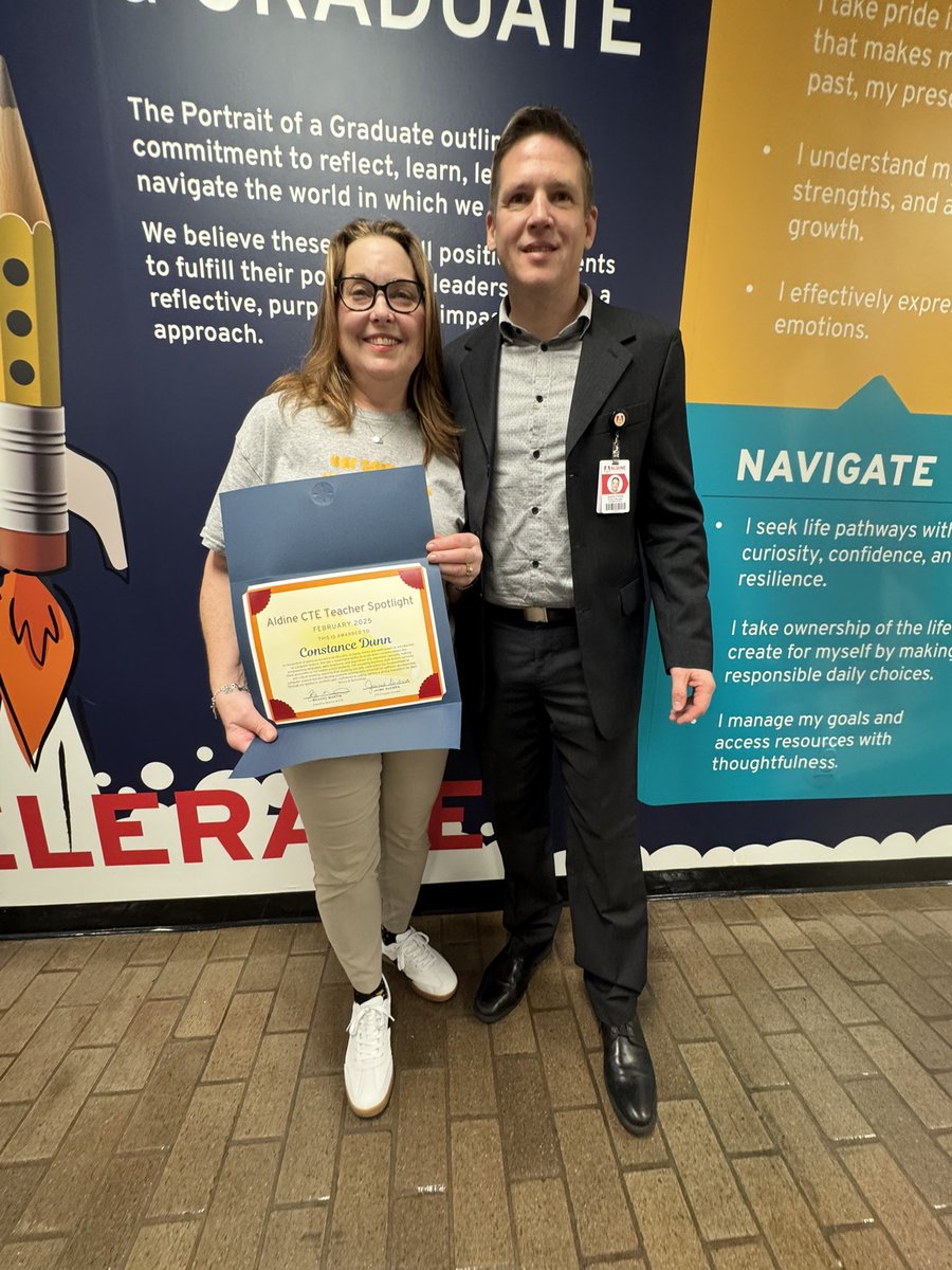 Thank you <a href="/EducatorMar10/">Brooke Martin</a> and <a href="/jguerra2022/">Jaime Guerra</a> for this incredible certificate and commendation <a href="/wright_elsa/">Elsa Wright</a> thank you for giving me the freedom to do what I do at <a href="/StovallMS_AISD/">Stovall Middle_AISD</a> <a href="/techwithfinesse/">Justin Fineis</a> thanks for all you’ve done for me  <a href="/AldineISD/">Aldine ISD</a> <a href="/AldineCTE/">Aldine CTE</a> #AldineConnect