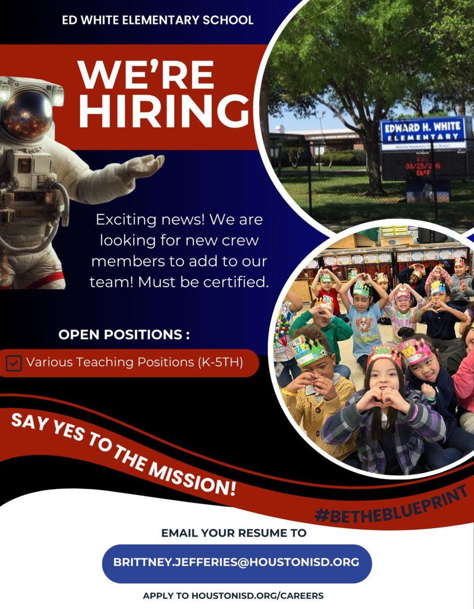 We're laying the foundation for excellence, and we need passionate educators! If you're ready to inspire and make an impact, join our team and be part of our Blueprint Year: Developing Our Infrastructure! Hard hats are optional—Passion Required. #BetheBlueprint #SayYes