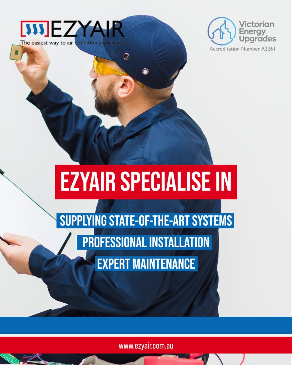 Transform your home with EZYAIR – we specialise in cutting-edge systems, flawless installations, and expert maintenance. Whether it’s keeping cosy in winter or staying chill in summer, reverse cycle heating and cooling has you covered. ezyair.com.au/?utm_content=s…