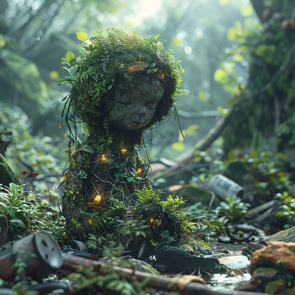 Roberto_0z's tweet image. 🌱 From Sorrow to Hope 🌱

The silent guardians of nature still stand—one mourning the Earth’s wounds, the other carrying a spark of renewal. Amidst destruction, life finds a way. Will we listen? Will we heal? 🌿✨

#NatureGuardians #HopeForEarth #EnvironmentalArt
Tezos 👇