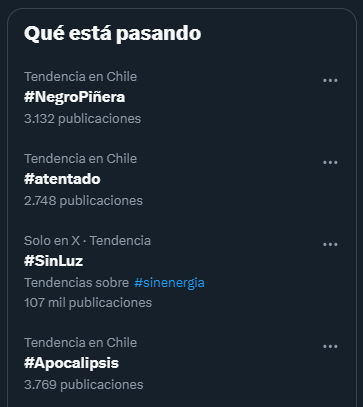 docejuegos's tweet photo. El mes más piola de Chile #negropiñera #atentado #sinluz #apocalipsis https://t.co/8W6XxHUWxz