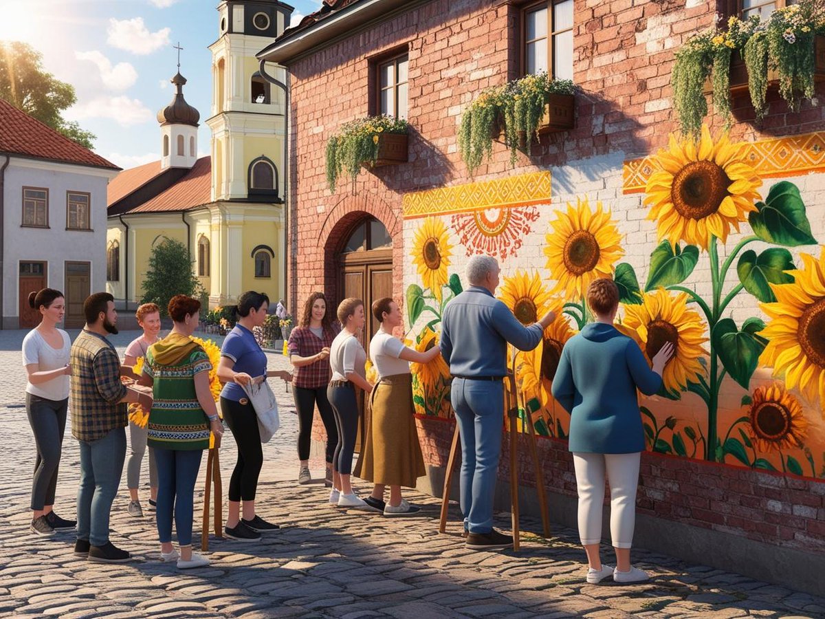 some1here0's tweet image. In Ukraine, hope ignites! 
Communities overcome adversity with unity, creativity, and care. Every smile and small act reflects genuine resilience. Witness the art of strength and compassion. 
#HopeInAction #UnityRising