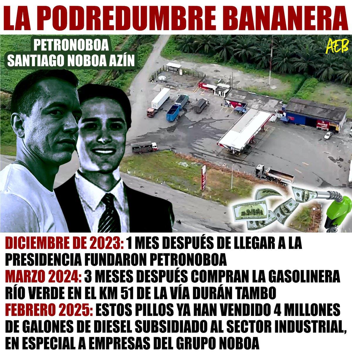 Felu_Garzon_'s tweet photo. Esta familia de delincuentes no ha llegado al poder con ansias incontenibles de ganar dinero, ha llegado con ansias incontenibles de enriquecerse fácil y rápidamente robando, cómo lo hizo su padre con la herencia de sus hermanos. “DELINCUENTES REPUGNANTES”.

Presidente Noboa https://t.co/ngDBgGZmqQ