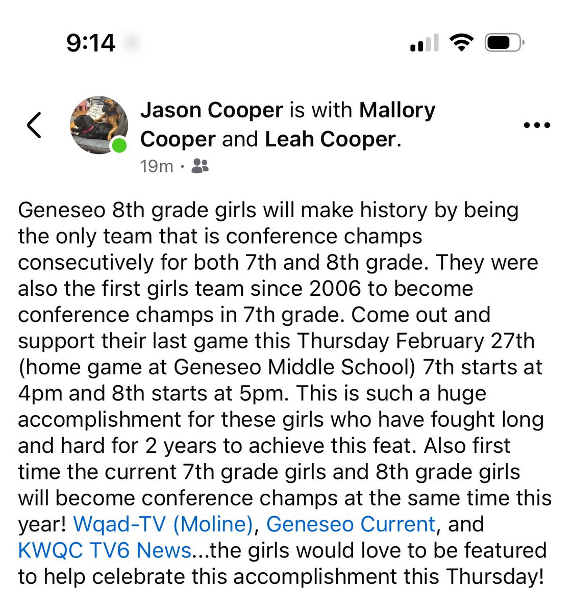 Let’s show the middle school girls some support!! #ladyleafnation