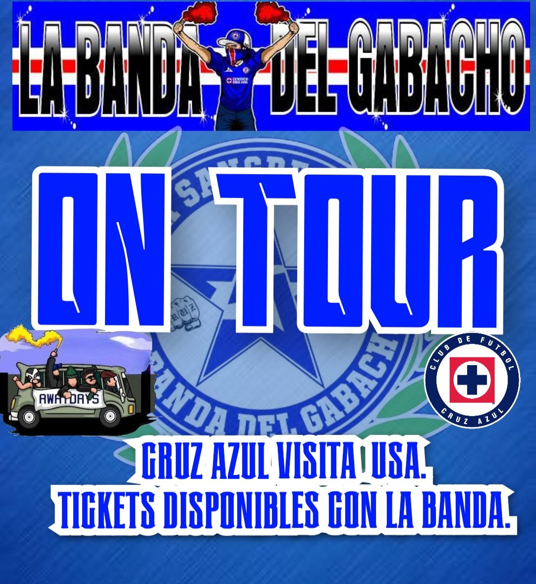 🔵⚪️BOLETOS DISPONIBLES CON LA BANDA DEL GABACHO ⚪️🔵
sobres banda vamos a poner el carnaval  🤙🥁🥁

✈️ Seattle: $30 

🏟️ Fresno: Viaje completo desde Los Ángeles BUS 🚐 + BOLETO 🎫 $140. Solo el 🎫 $75 
DEPOSITO POR ZELLE INFO MSG DIRECTO 
<a href="/SangreAzulNA/">Sangre Azul N.A. Oficial</a>
