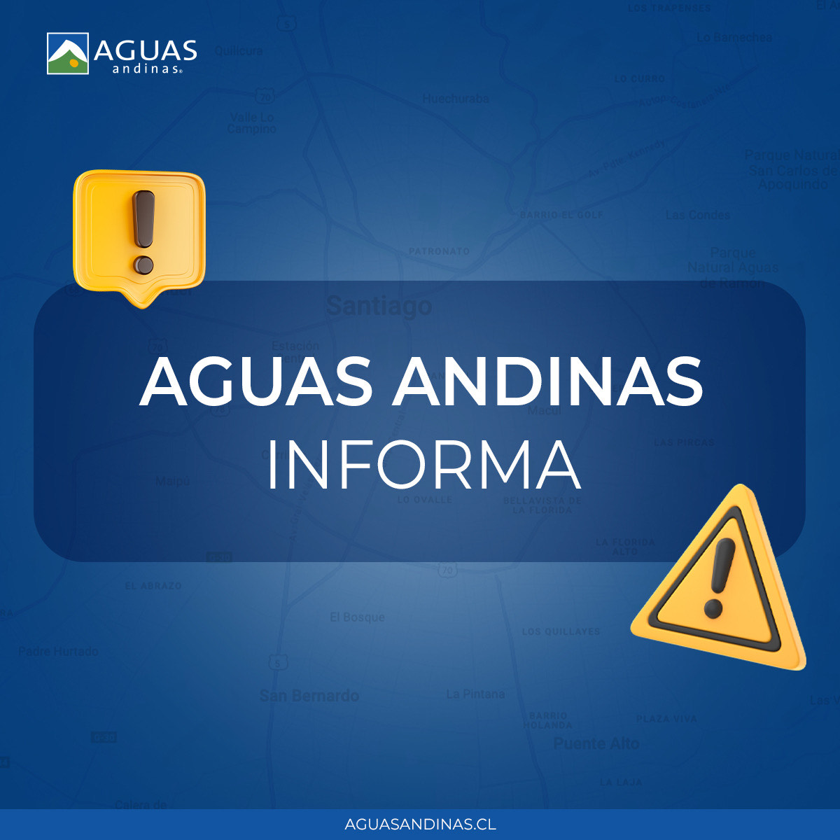 Atención, vecinas y vecinos de Quilicura y Renca⚠️ 

Debido a que no ha sido posible recuperar los niveles de producción de agua potable tras el extenso corte generalizado de energía en gran parte del país, podrían registrarse bajas presiones y alteraciones en la continuidad del