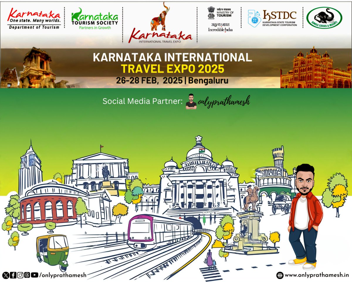 onlyprathamesh's tweet image. I&apos;m thrilled to announce that I am the official social media partner for the #KITE2025 in association with @KarnatakaWorld, @IndiaTourismBa2, @incredibleindia, @kstdc, and @Junglelodges. ✈️

Stay tuned as I bring you the best of Karnataka’s tourism industry! 😁

#onlyprathamesh