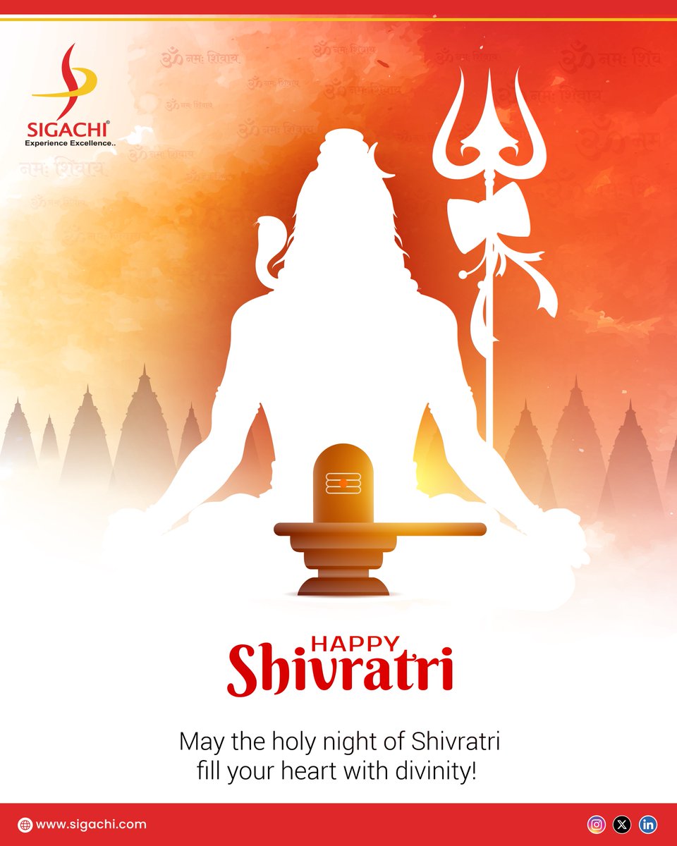 Sigachi Pharma (@sigachil) on Twitter photo ๐๐๐ฉ๐ฉ๐ฒ ๐๐๐ก๐ ๐๐ก๐ข๐ฏ๐ซ๐๐ญ๐ซ๐ข!
On this auspicious night, may Lord Shivaโs divine blessings bring peace, prosperity, and strength into your life.
Let's offer our prayers to Lord Shiva, seek his blessings, and make this night a spiritual journey to remember. ๐๐๐ฉ๐ฉ๐ฒ ๐๐๐ก๐ ๐๐ก๐ข๐ฏ๐ซ๐๐ญ๐ซ๐ข!
On this auspicious night, may Lord Shivaโs divine blessings bring peace, prosperity, and strength into your life.
Let's offer our prayers to Lord Shiva, seek his blessings, and make this night a spiritual journey to remember.