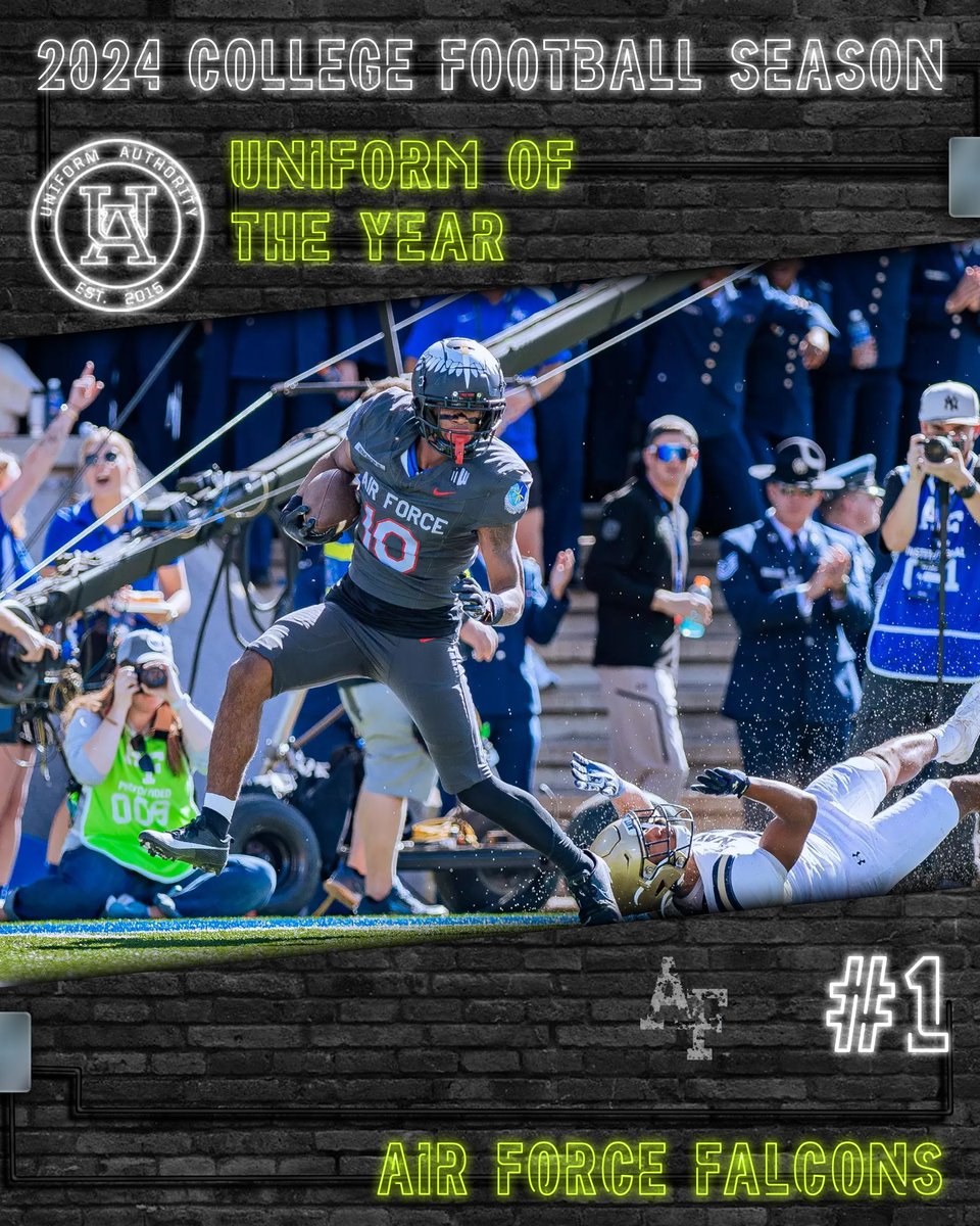 Uniform Authority (@uniauthority) on Twitter photo #UniAuthority Best Uniform of the 2024 College Football Season:
1. <a href="/AF_Football/">Air Force Football</a>
#UAAwards | <a href="/AF_EQUIP/">Air Force Equipment</a> #UniAuthority Best Uniform of the 2024 College Football Season:
1. <a href="/AF_Football/">Air Force Football</a>
#UAAwards | <a href="/AF_EQUIP/">Air Force Equipment</a>