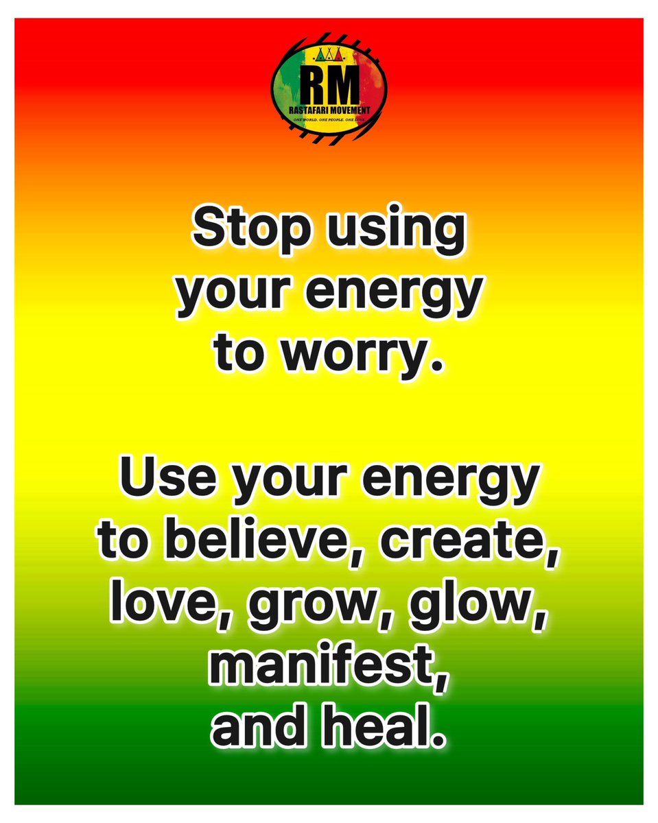 “Stop using your energy to worry. Use your energy to believe, create, love, grow, glow, manifest, and heal.”

♥️💛💚