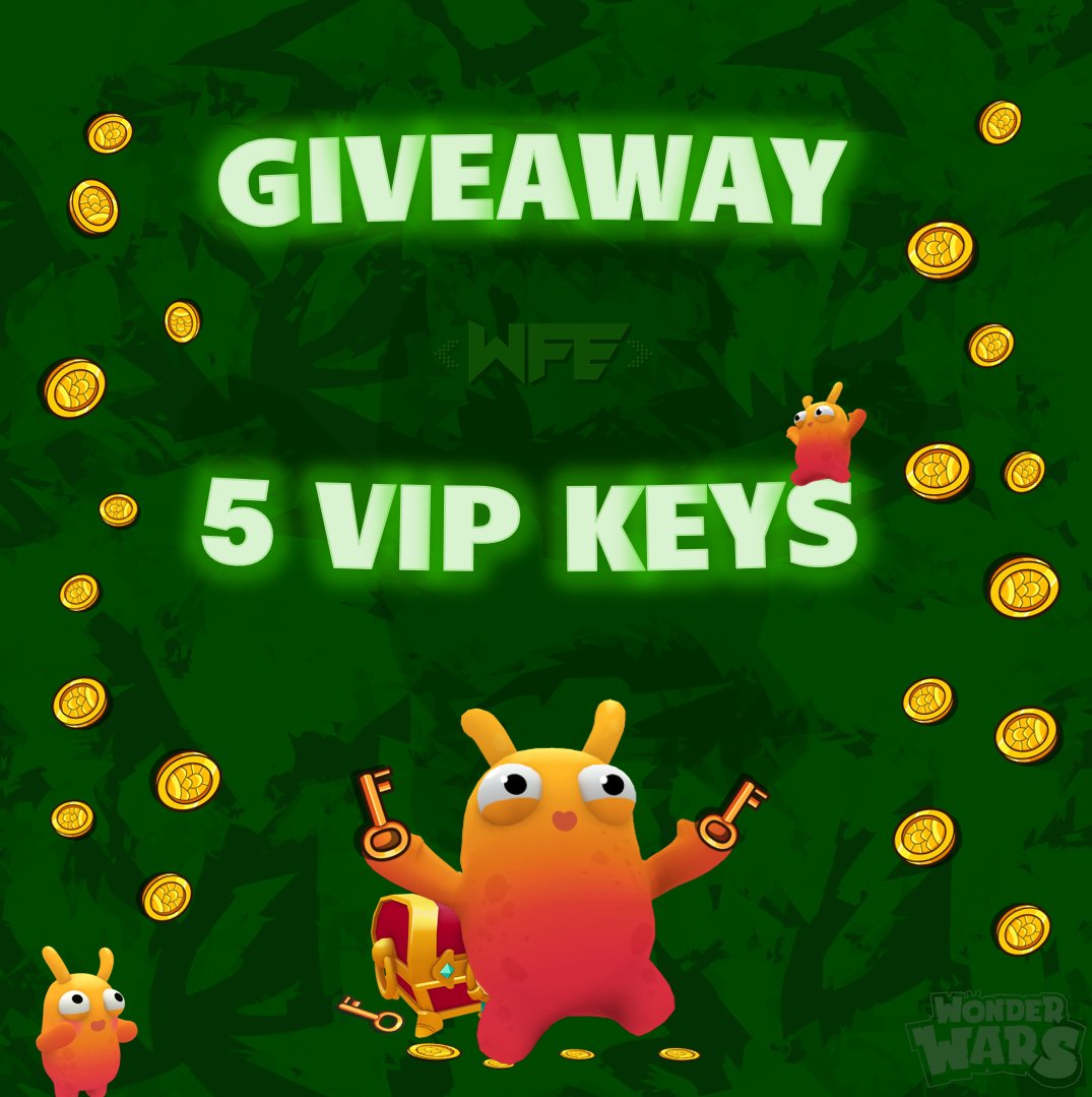 ‼️🎁​GIVEAWAY​🎁‼️​

🔑​|5 x VIP Keys on <a href="/WonderWarsGame/">Wonder Wars</a>|🔑​   

To participate: 
-Follow us: @WonderFieldEvo 
-RT and Like this post.
-Join our Discord Server: discord.gg/h8Zp7ZTpvs
(There, we will give you 5 more VIP keys)

¡Good luck!