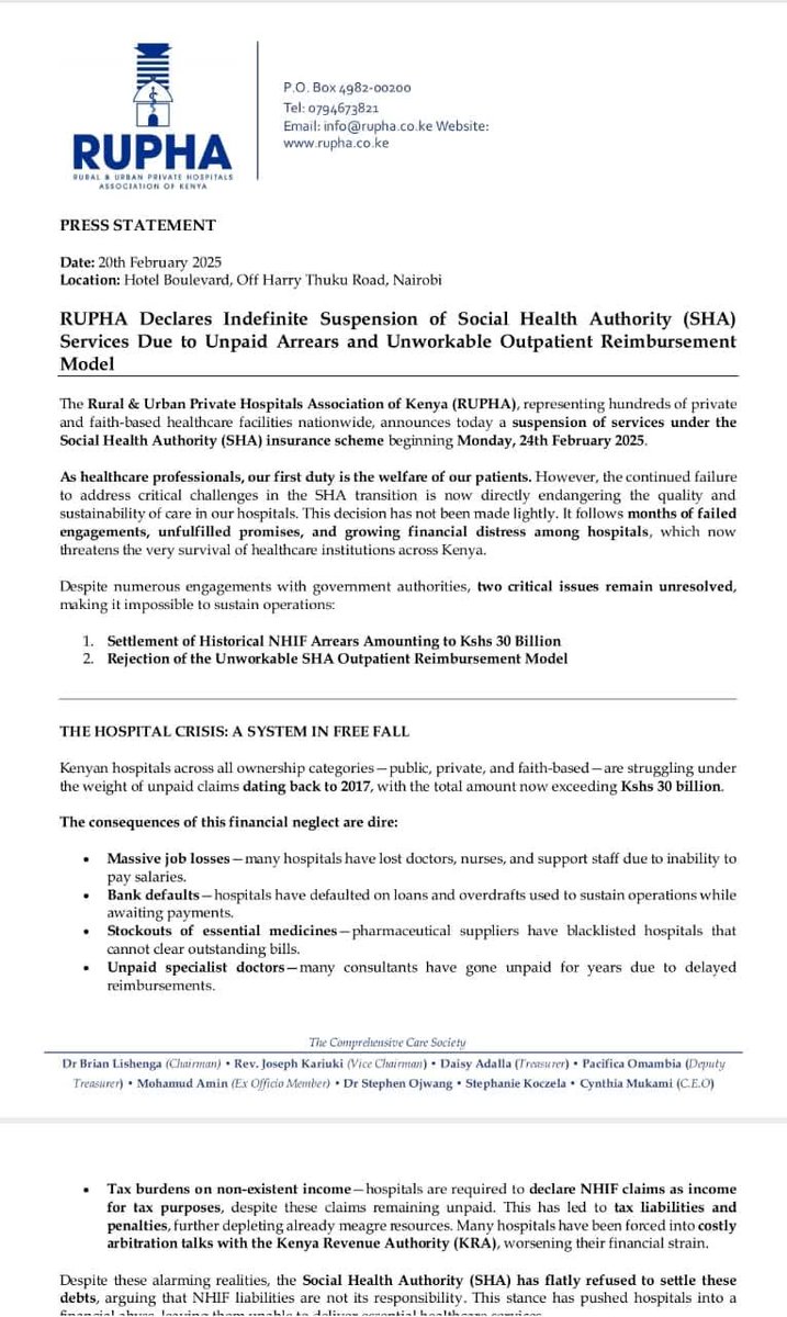 It's quite funny that SHA when they are collecting Upto 2 - 3 times from payslips holders and general public compared to NHIF they can't timely and effectively reimburse acceptable amounts of the claims launched by both private and public health sector facilities.<a href="/WilliamsRuto/">William Samoei Ruto, PhD</a>