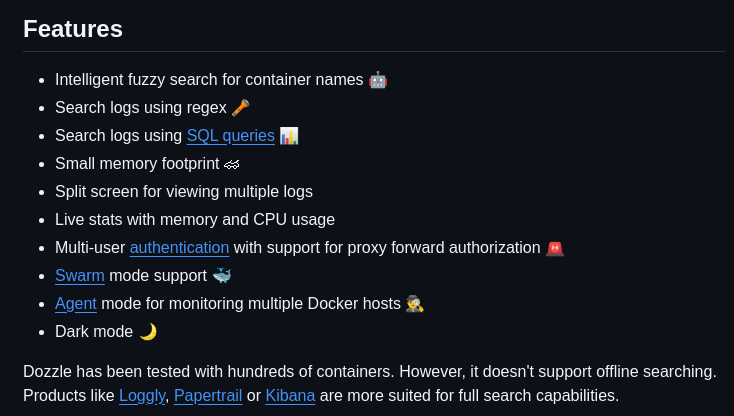 Web-based Docker log viewer