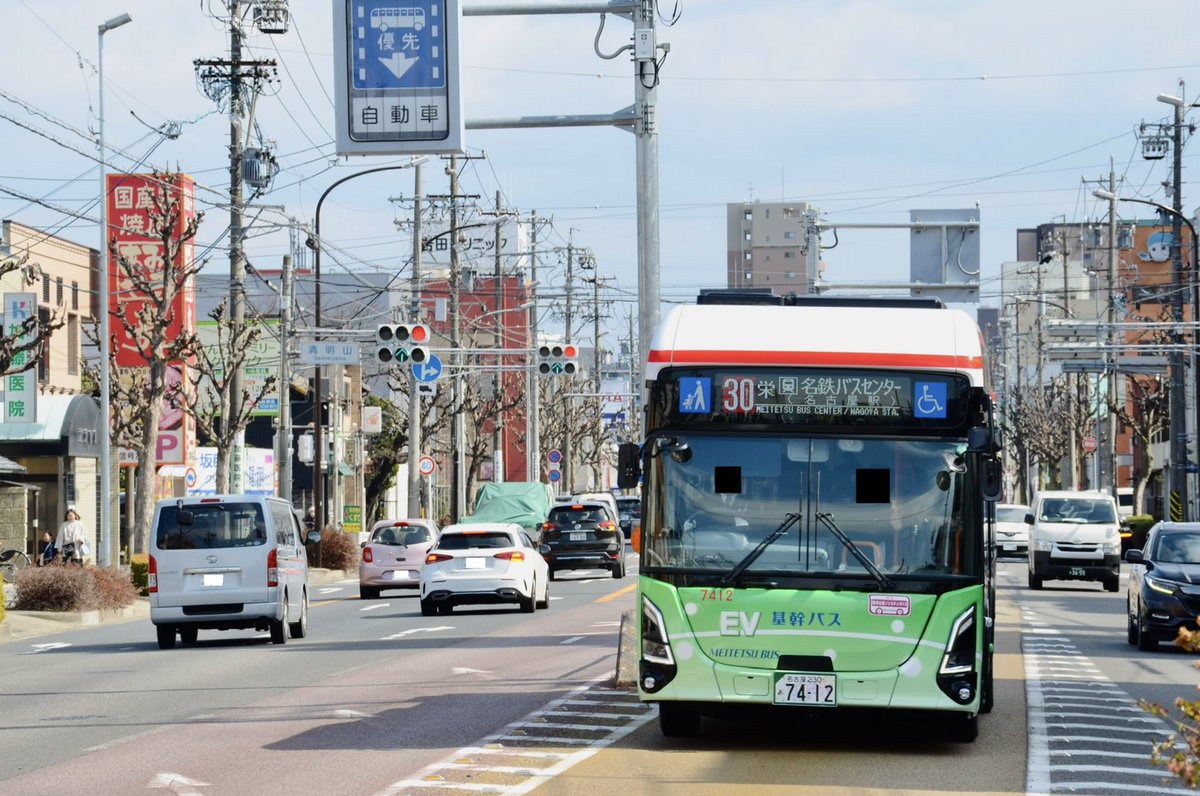 えす 2025.2.26 名鉄バス 7412(名古屋中央)ZAC-LV828L1 営業入りした名鉄