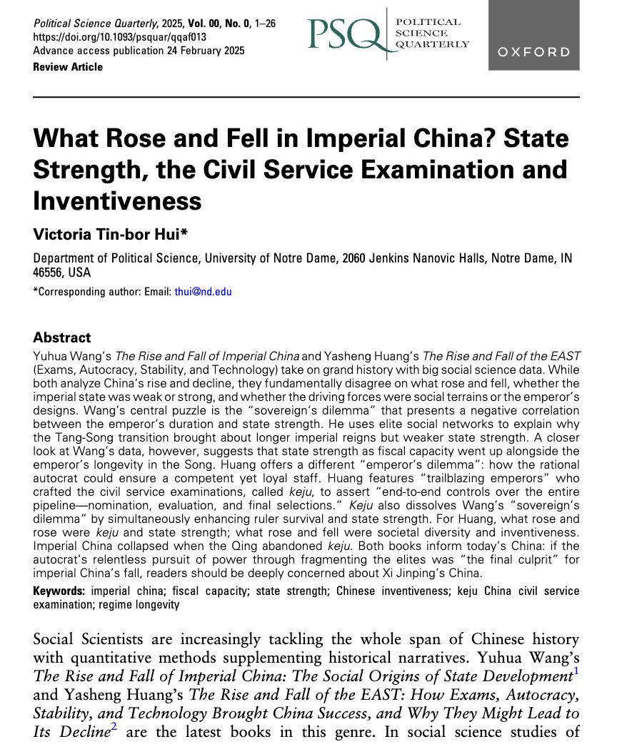 Jean Christopher (Chris) Mittelstaedt (@jcmittelstaedt) on Twitter photo Cool article engaging with <a href="/YashengHuang/">Yasheng Huang 黄亚生</a> and <a href="/YuhuaWang5/">Yuhua Wang</a>'s great books
academic.oup.com/psq/advance-ar… Cool article engaging with <a href="/YashengHuang/">Yasheng Huang 黄亚生</a> and <a href="/YuhuaWang5/">Yuhua Wang</a>'s great books
academic.oup.com/psq/advance-ar…