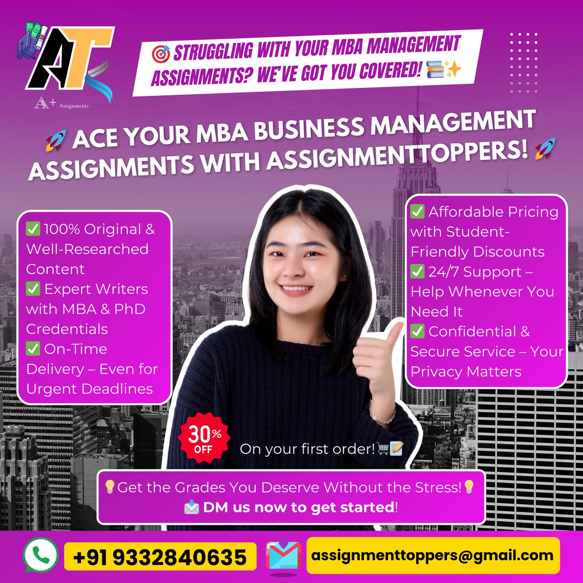 assignment5346's tweet image. Struggling with Your MBA Business Management Assignments? We’ve Got You Covered! 📚✨

✅ Expert MBA &amp;amp; PhD Writers
✅ Well-Researched, High-Quality Content
✅ On-Time Delivery
✅ Affordable Prices
✅ 24/7 Support

📞 WhatsApp: +91 93328 40635
📧 Email: assignmenttoppers@gmail.com