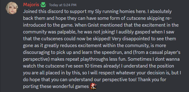 The Sly 2 PS5 devs removed cutscene skips. This was one of the best things to happen to the game in years, and now it’s just gone. Genuinely heartbreaking