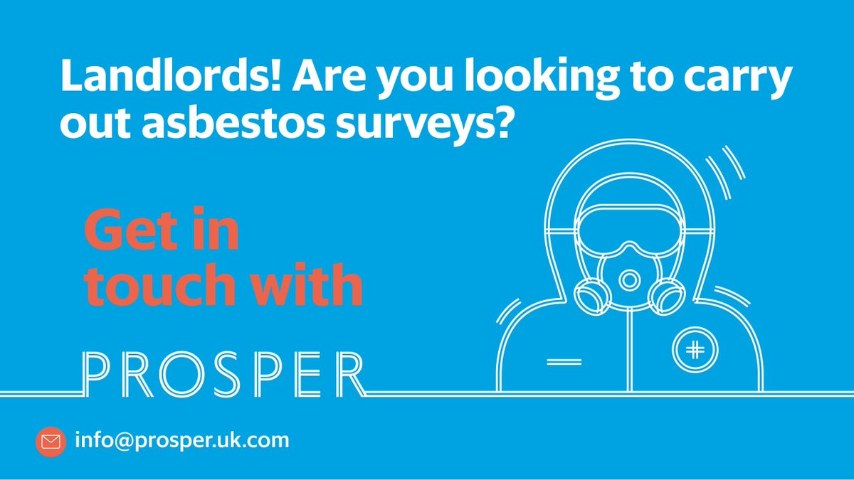 Prosper (@prosper_ne) on Twitter photo Are you a landlord needing to undertake asbestos surveys at your properties?
We have a compliant procurement framework which offers both asbestos surveys and removal services throughout England, Wales and Northern Ireland!
๐ง info@prosper.uk.com
#asbestos #procurement Are you a landlord needing to undertake asbestos surveys at your properties?
We have a compliant procurement framework which offers both asbestos surveys and removal services throughout England, Wales and Northern Ireland!
๐ง info@prosper.uk.com
#asbestos #procurement
