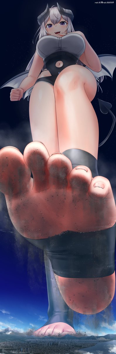 Skeb ギガサイズオリキャラちゃんの汚れ足裏見せつけ! 